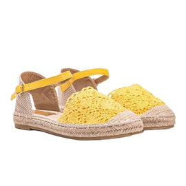 Gula espadriller med baby spets 1