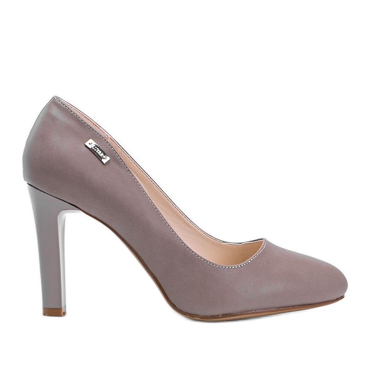Beige pumps på en Taffy häl brun 1