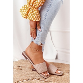 S.Barski Läder tofflor med Quilting S. Barski 331-42 Cappuccino beige 2