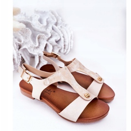 S.Barski Barnsandaler S. Bararski Comfort Złote vit silver- gyllene 1