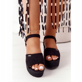 Svarta sandaler på en kil med en fläta Big Star FF274750 1