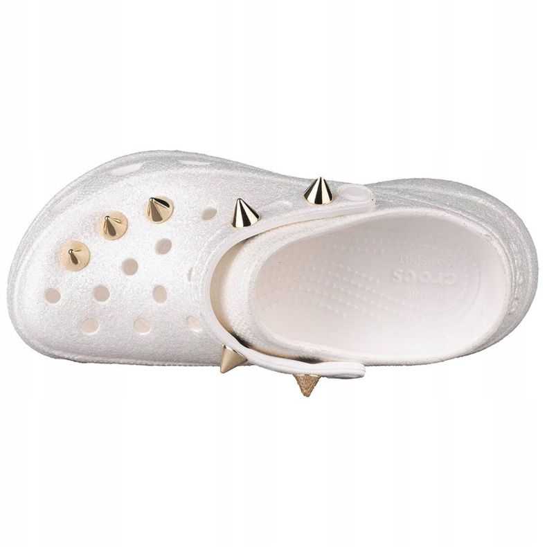 Crocs Classic Bae Glitter Stud Clog W 206783-100 vit gyllene 2