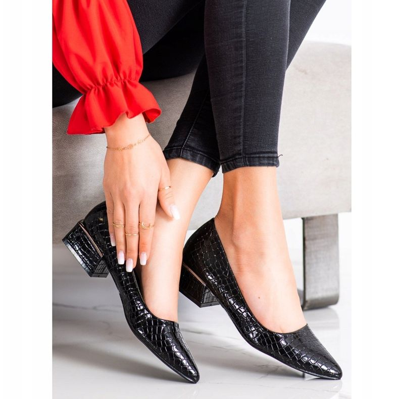 Goodin Black Snake Print pumps svart 1