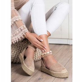 SHELOVET Espadrillor med spänne beige 1