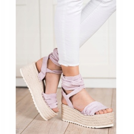 SHELOVET Knutna Espadrilles -sandaler violett 2