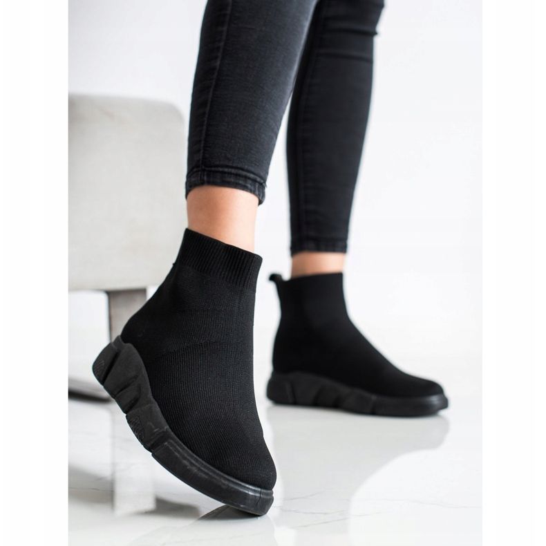 SHELOVET Svarta slip-on sneakers 1