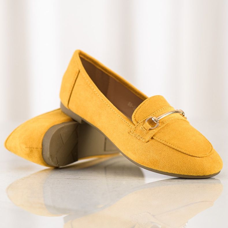Anesia Paris Eleganta loafers i mocka gul 1