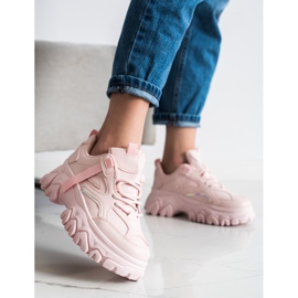 SHELOVET Mode pulver sneakers rosa 1