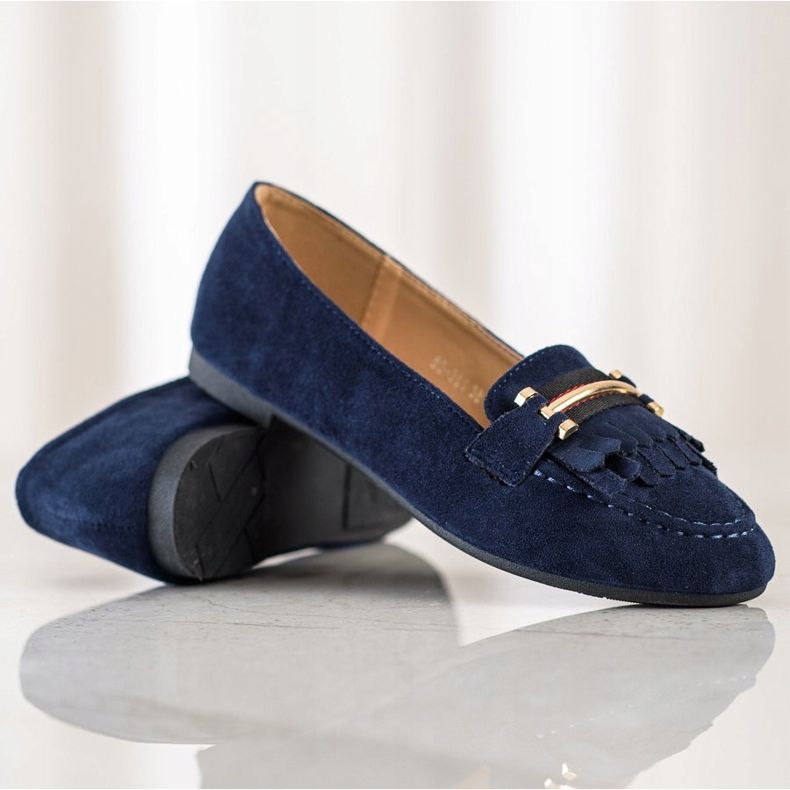 Anesia Paris Snygga loafers blå 1