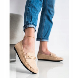 SHELOVET Bekväma beige loafers brun 1