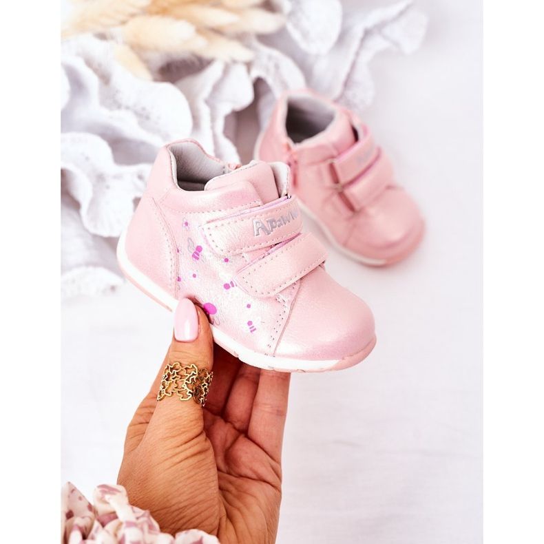 Apawwa Barnbrogues med kardborrerosa Milo 2