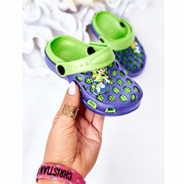 Barn skum tofflor Crocs Navy Blue-Green Jupiter marinblå grön 2