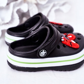 Barnskumtofflor Kroks Black Lazy Day svart mångfärgad 1