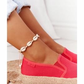 Espadrilles på en flätad plattform Big Star FF274149 röd 1