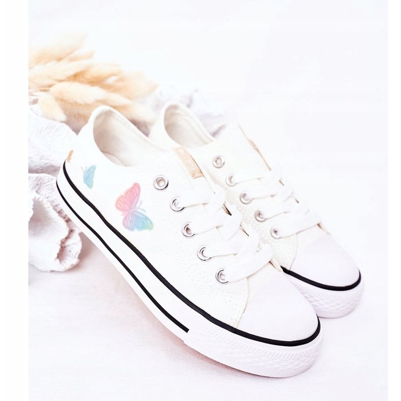 EVE Barns sneakers med fjärilar vita sagor 2