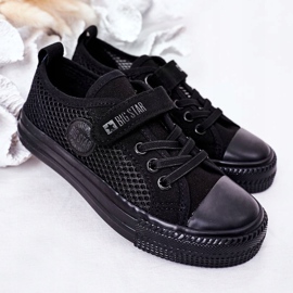 Barns svarta sneakers med Mesh Big Star HH374015 1