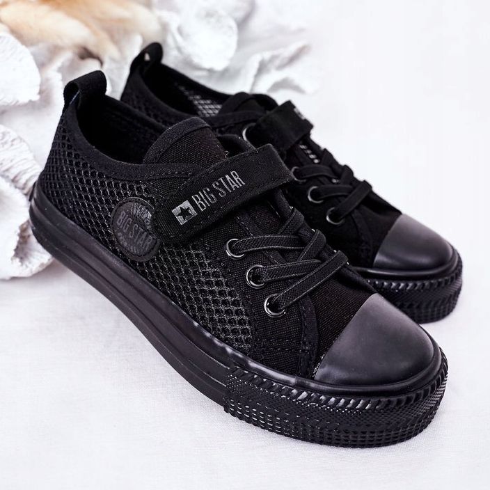 Barns svarta sneakers med Mesh Big Star HH374015 1