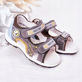 EVE Barnens grå fotbollssandaler med kardborreband mångfärgad 2