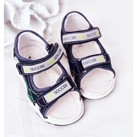 EVE Marinblå fotbollssandaler för barn med kardborreband mångfärgad 2