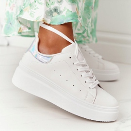 Sportskor Sneakers på plattformen Vitt och silver lyser ljust 1