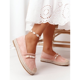 PG1 Espadriller på plattform med rosa snäckskal 2