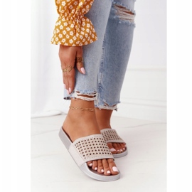 EVE Grå Tonya Paljetter Gummi Tofflor 2