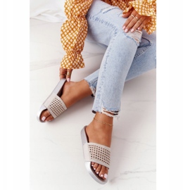 EVE Grå Tonya Paljetter Gummi Tofflor 1