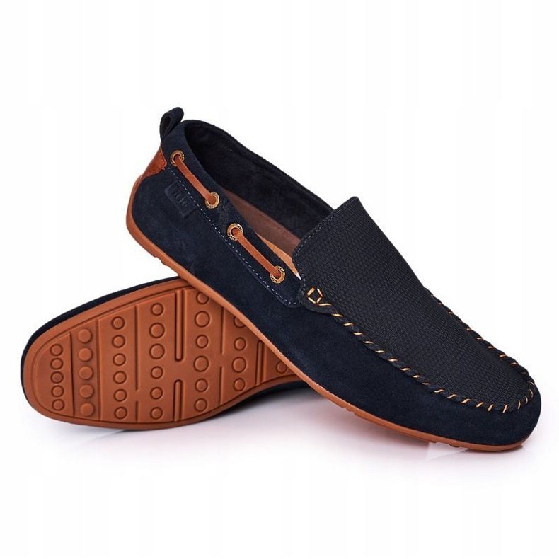 Mocka Casual Loafers GOE HH1N4019 Marinblå brun 2