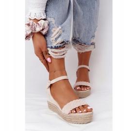 PS1 Beige baleariska kile sandaler 1