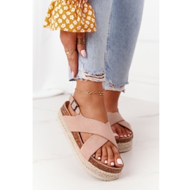 Sandaler på korkplattformen Big Star FF274A130 Beige 2