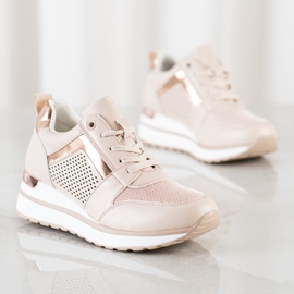 SHELOVET Snygga sneakers med glitter rosa 1