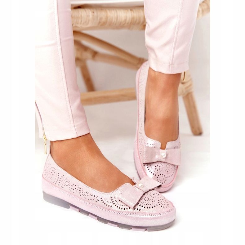 Rio Flore Läder Miljövänliga Ballerinor Rosa 4