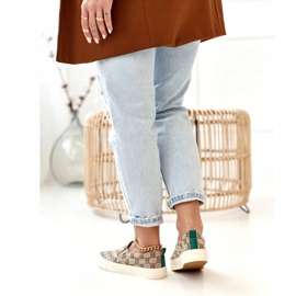 Dam loggade sneakers Slip-On Khaki Challenge beige brun 2