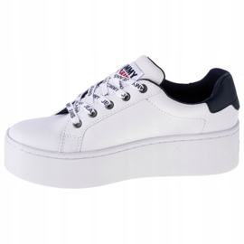 Tommy Hilfiger Iconic Leather Flatform-skor i EN0EN01113-YBR vit marinblå 1