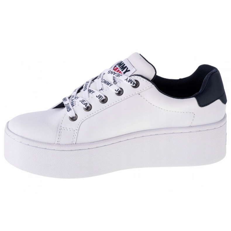 Tommy Hilfiger Iconic Leather Flatform-skor i EN0EN01113-YBR vit marinblå 1