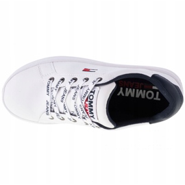 Tommy Hilfiger Iconic Leather Flatform-skor i EN0EN01113-YBR vit marinblå 2