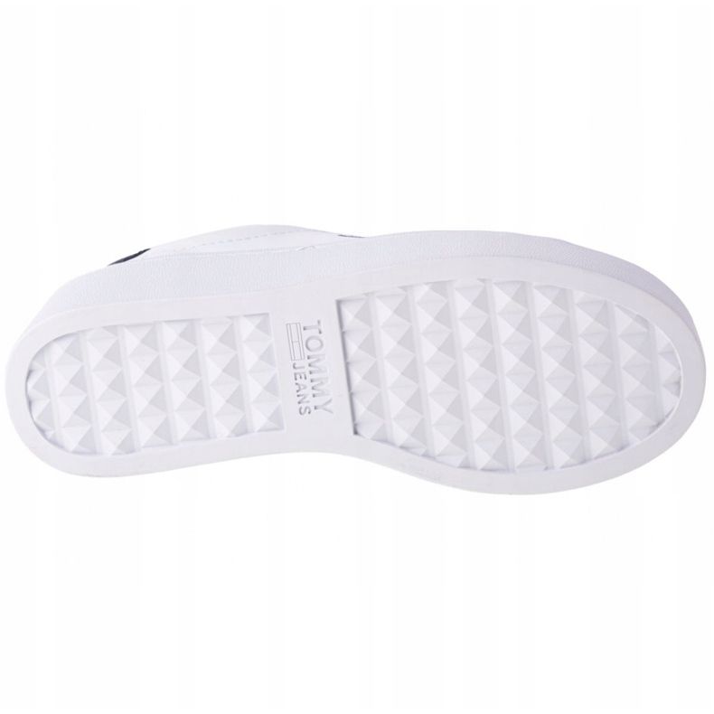 Tommy Hilfiger Iconic Leather Flatform-skor i EN0EN01113-YBR vit marinblå 3