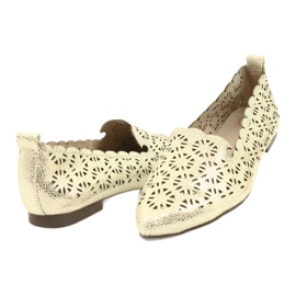 Golden openwork ballerinas Filippo DP2039 GO beige gyllene 2
