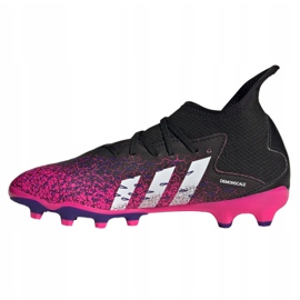 Adidas Predator Freak.3 Mg Jr FW7532 fotbollsskor svart, svart, rosa svart 1