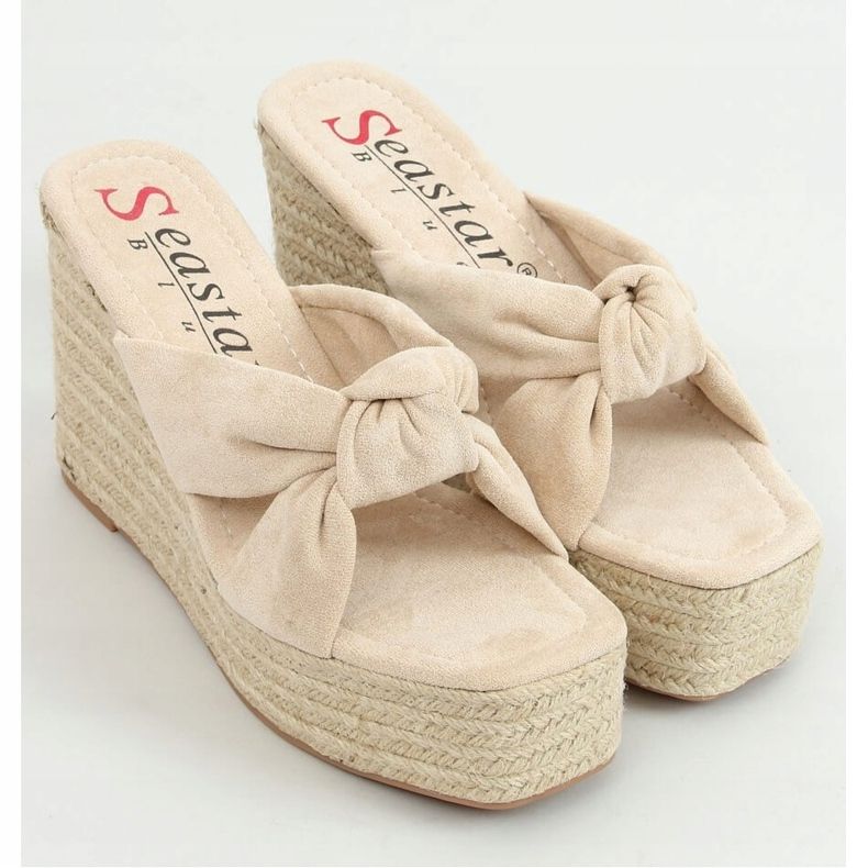 Beige XY14P Beige espadrilleskivor 1