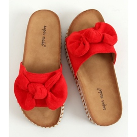 Röda 7705 Röda tofflor på den dekorerade sulan 1