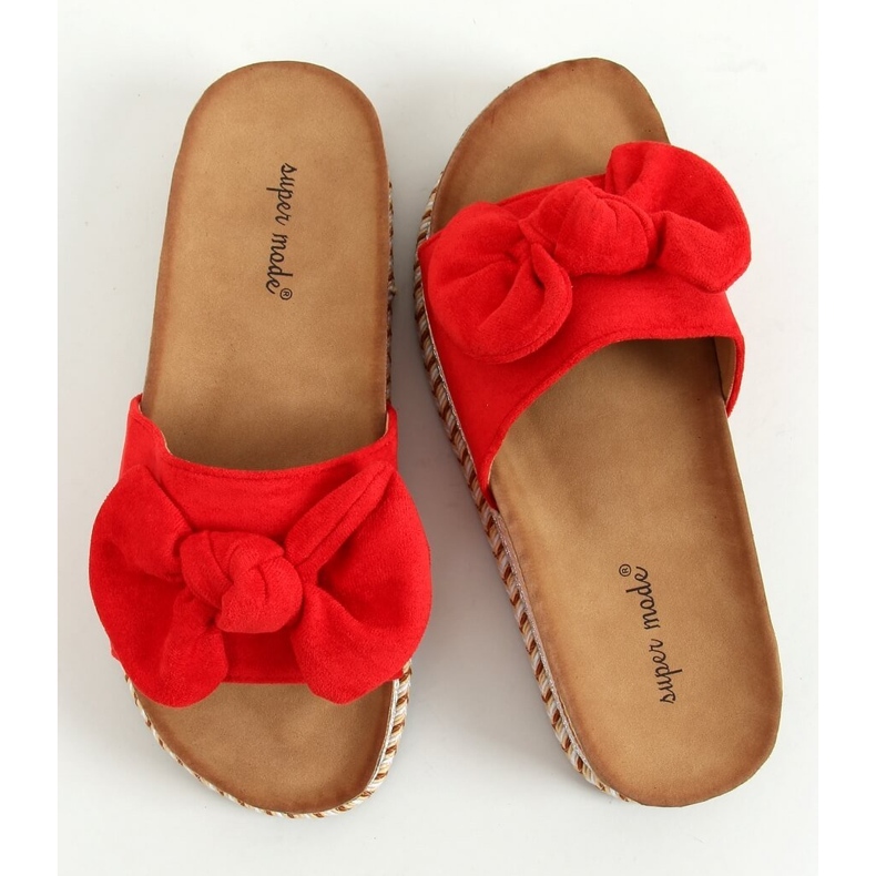 Röda 7705 Röda tofflor på den dekorerade sulan 1