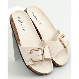 Beige tofflor i kork N-111 Beige 1