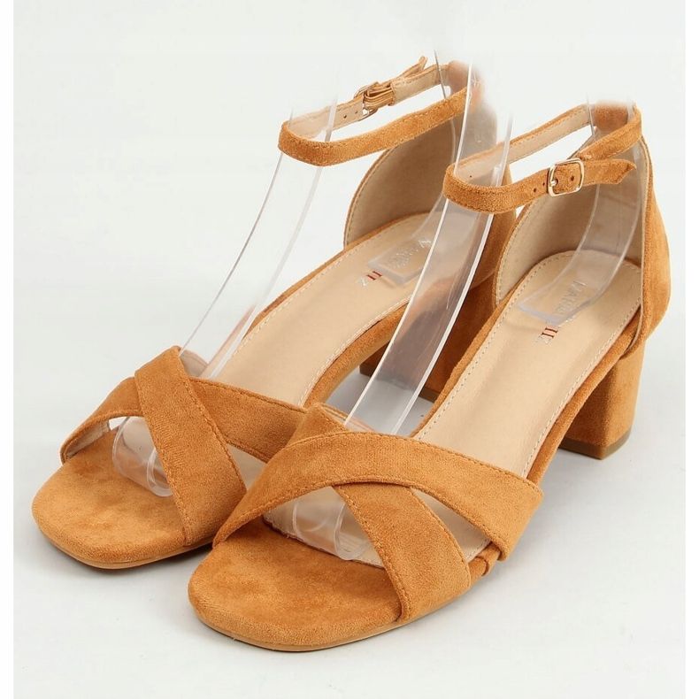 Sandaler höga klackar kamel 8832 Camel brun 1