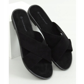 Svart kors tofflor för kvinnor 5143 Svart 1