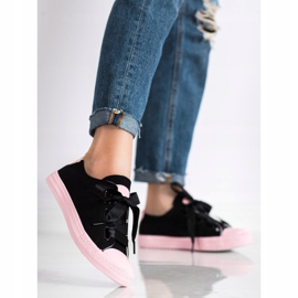 SHELOVET Snygga bundna sneakers svart 1