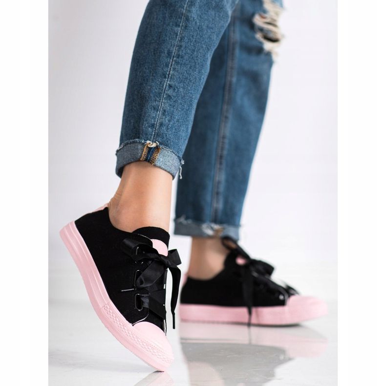 SHELOVET Snygga bundna sneakers svart 1