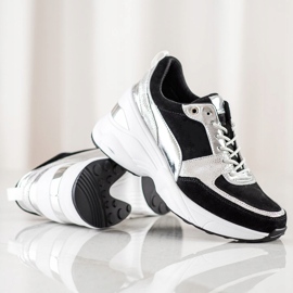 Filippo Wedge Sneakers i läder svart 1