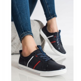 Filippo Klassiska sportläderskor marinblå 2