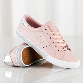 SHELOVET Lågt sneakers med ekoläder rosa 1